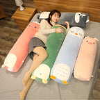 Peluche Longue Polochon Animaux – Coussin Traversin Husky, Pingouin & Ours