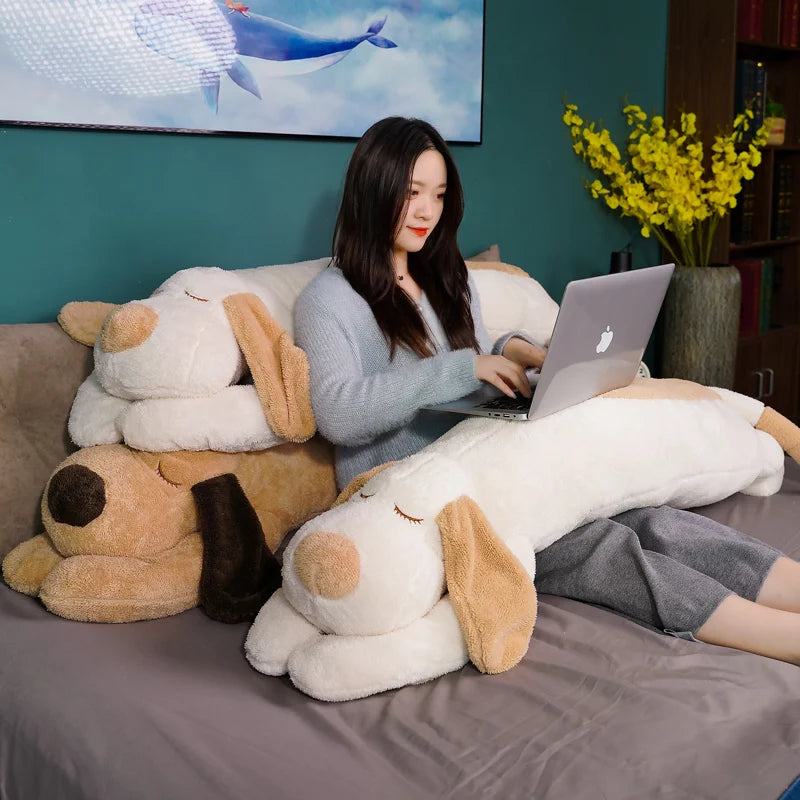 Peluche Chien Géant 150cm Polochon – Doudou Toutou Moelleux Coussin Lit