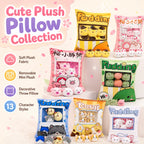 Sachet de Peluches Paquet de Gâteaux Kawaii – Coussin Snack Rempli de Mini Doudous