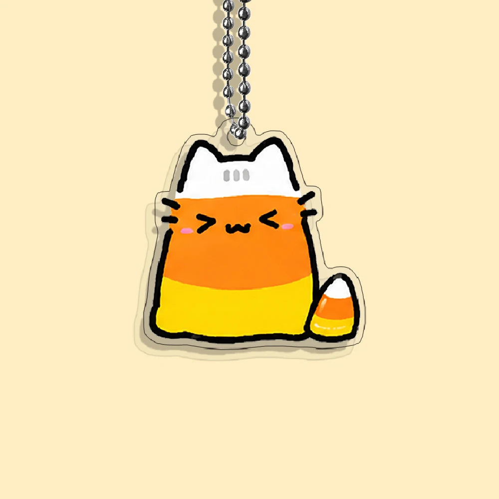 Lot Porte-Clés Chats Halloween – Pendentifs Citrouille, Fantôme & Sorcière Kawaii