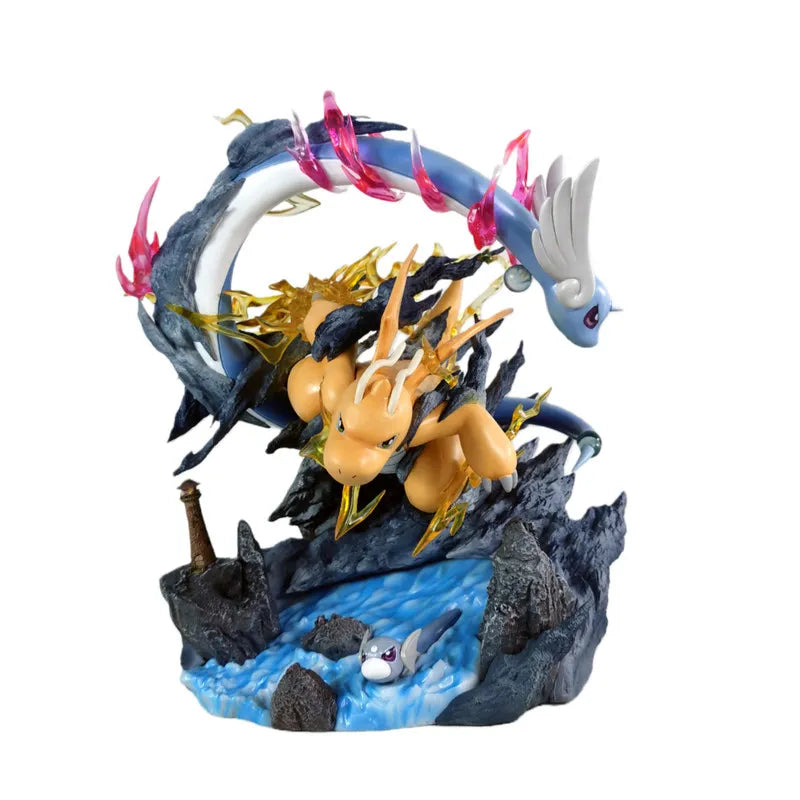 Statue Figurine Pokémon Évolution Dracolosse - Minidraco & Draco (30cm)