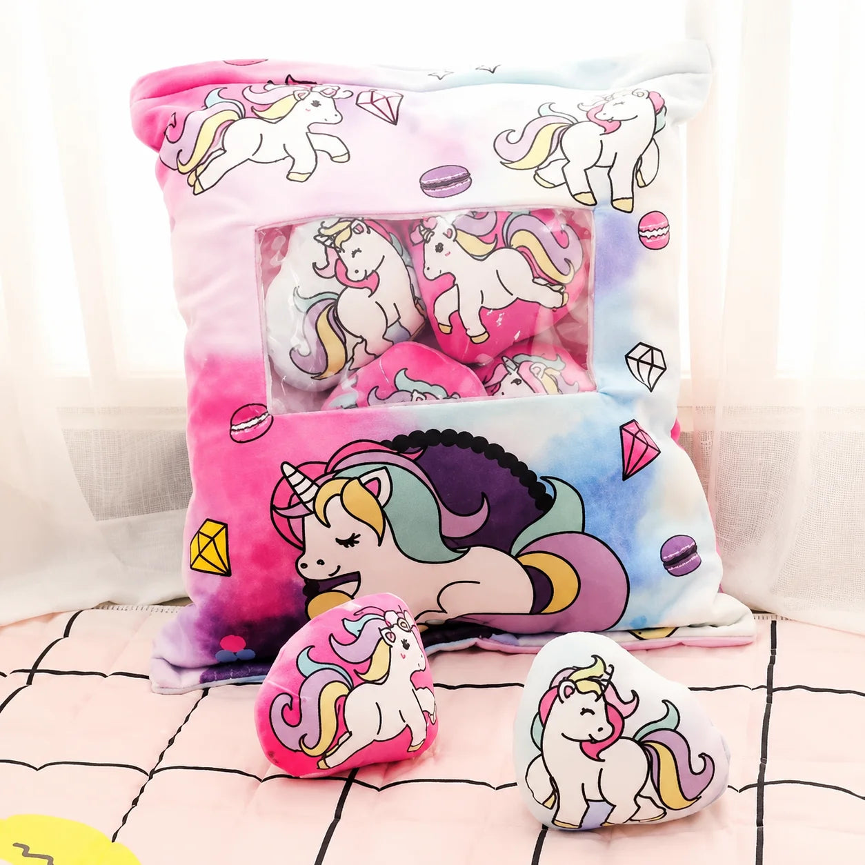 Sachet de Peluches Paquet de Gâteaux Kawaii – Coussin Snack Rempli de Mini Doudous