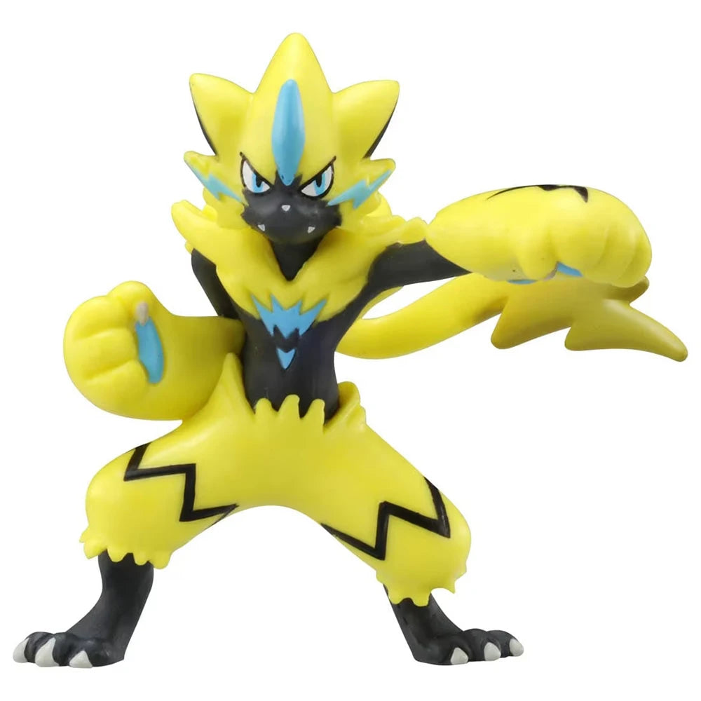 Figurine Pokémon officielle au format compact représentant le Pokémon fabuleux Zeraora.