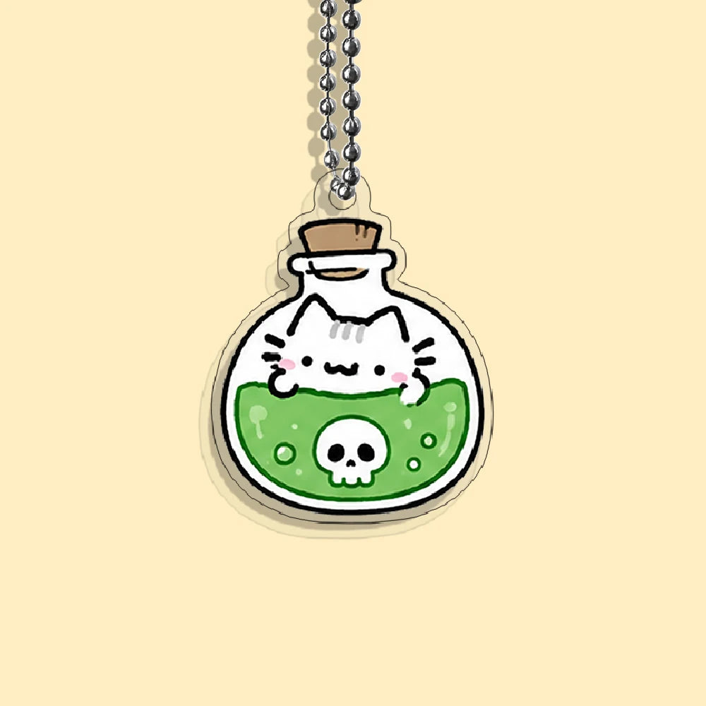 Lot Porte-Clés Chats Halloween – Pendentifs Citrouille, Fantôme & Sorcière Kawaii