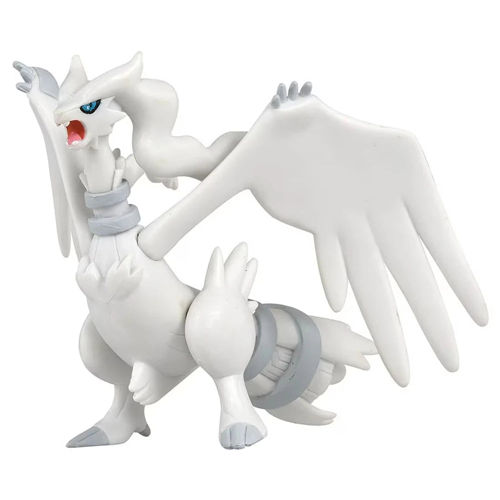 Figurine Pokémon officielle des célèbres Pokémon légendaires de la Réalité et de l'Idéal, Reshiram et Zekrom.