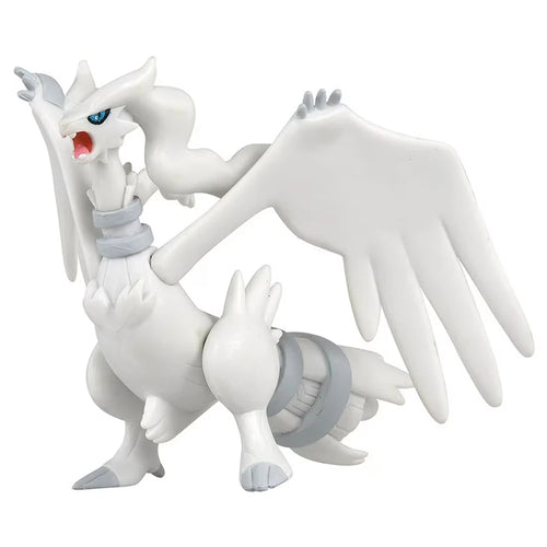 Figurine Pokémon officielle des célèbres Pokémon légendaires de la Réalité et de l'Idéal, Reshiram et Zekrom.