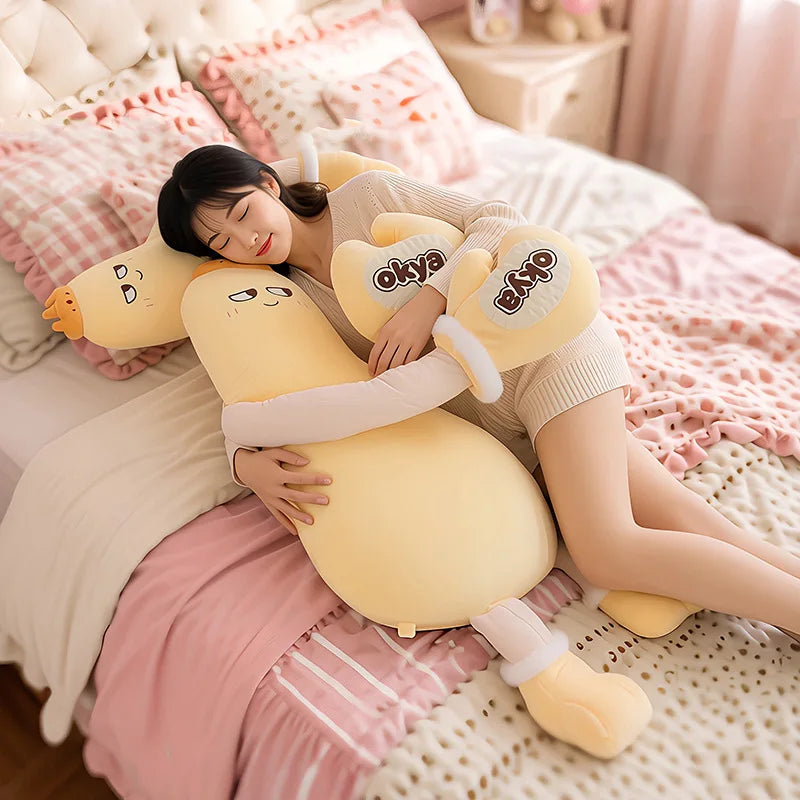 Peluche Banane Rigolote avec Couronne – Coussin Fruit Mangue Original Expressif