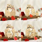 Statuette Ours Noël en Bois Personnalisée – Puzzle Décoratif Écharpe & Cœur Gravé