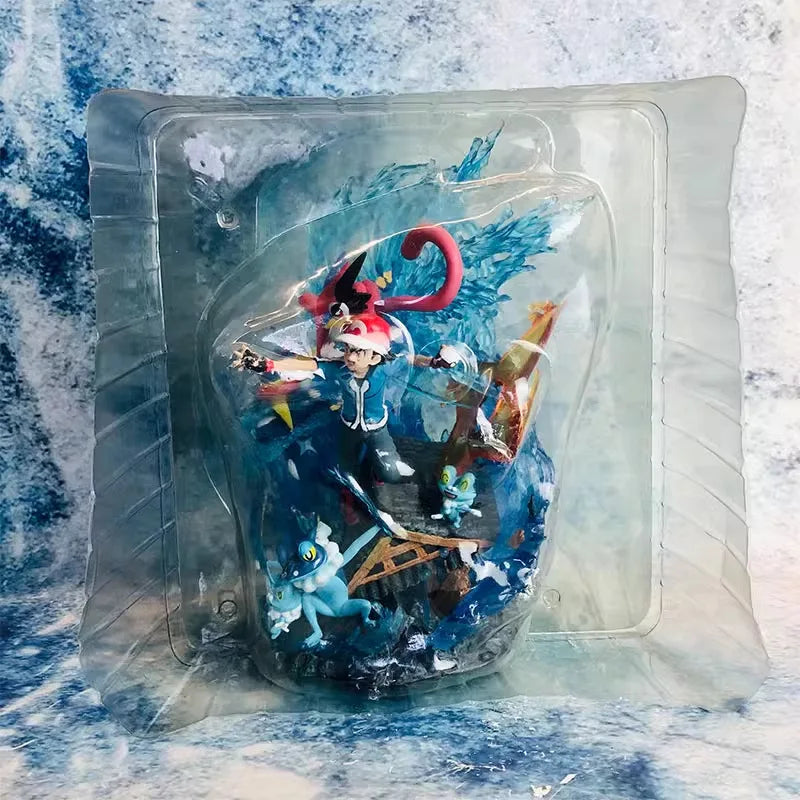 Statue Figurine Pokémon Sacha & Amphinobi - Effet Shuriken d'Eau
