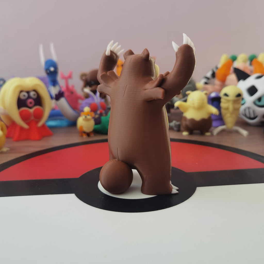 Figurines Pokémon de la ligne évolutive de Teddiursa, Ursaring et Ursaking (Hisui).