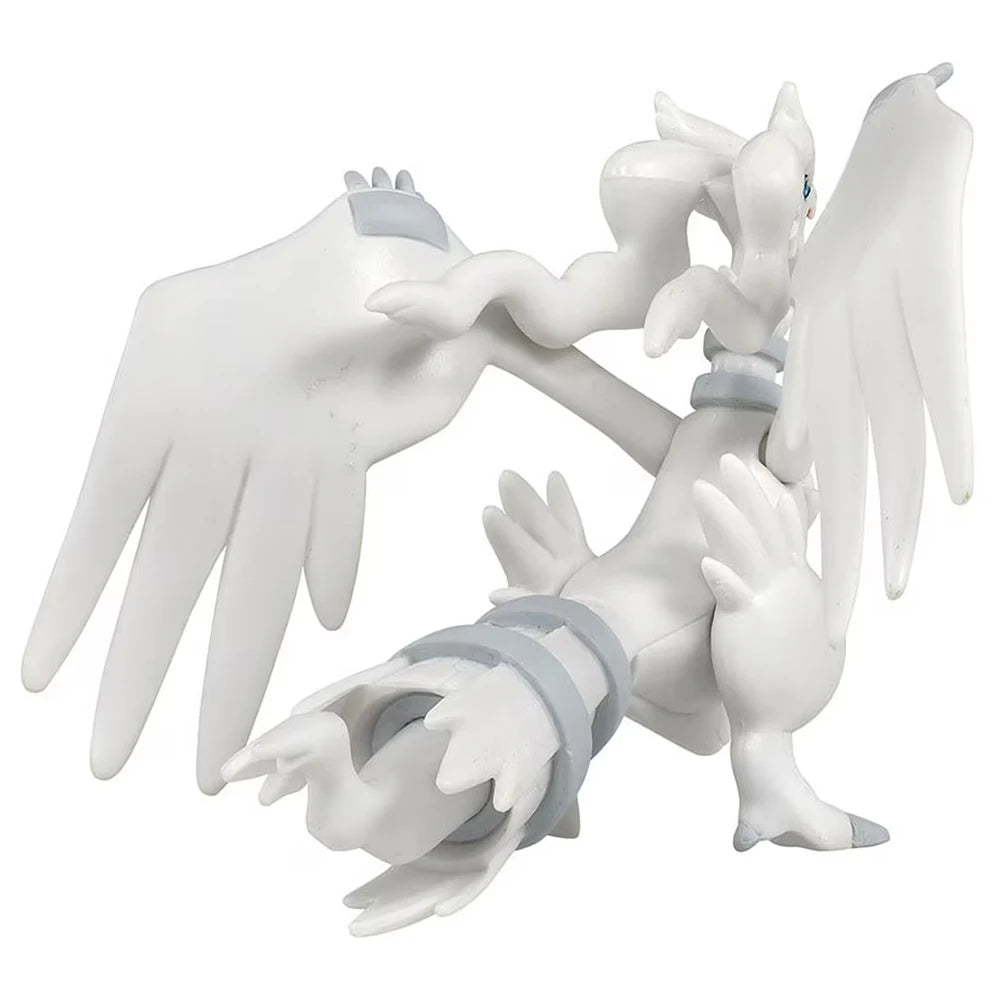 Figurine Pokémon officielle des célèbres Pokémon légendaires de la Réalité et de l'Idéal, Reshiram et Zekrom.