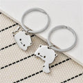 Duo Porte-Clés Chats Métal Aimantés – Pendentif Encastrable Couple & Amitié