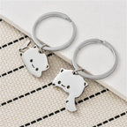 Duo Porte-Clés Chats Métal Aimantés – Pendentif Encastrable Couple & Amitié