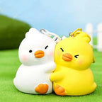 Lot de 2 Porte-Clés Animaux Kawaii – Pendentifs Panda, Canard & Chat en Résine