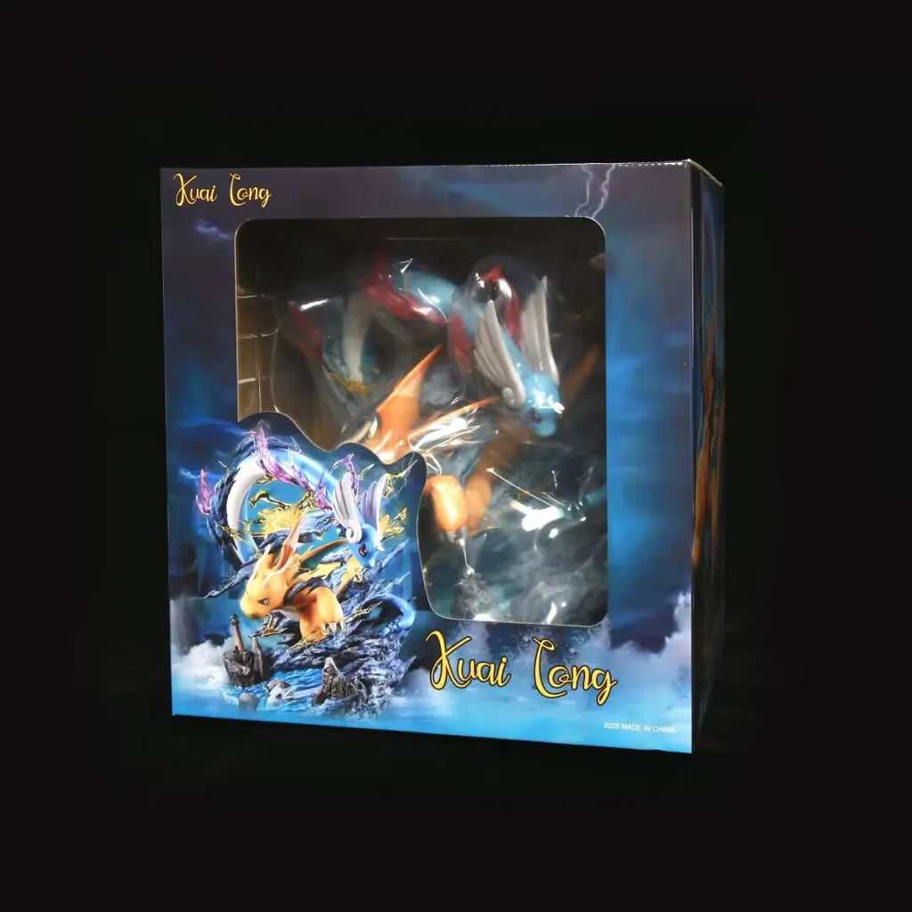 Statue Figurine Pokémon Évolution Dracolosse - Minidraco & Draco (30cm)