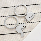 Duo Porte-Clés Chats Métal Aimantés – Pendentif Encastrable Couple & Amitié