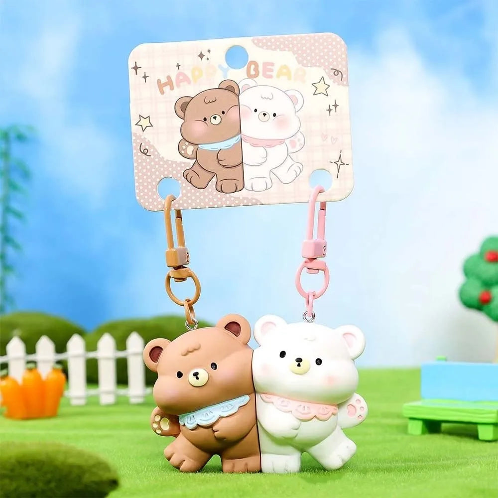 Lot de 2 Porte-Clés Animaux Kawaii – Pendentifs Panda, Canard & Chat en Résine