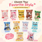 Sachet de Peluches Paquet de Gâteaux Kawaii – Coussin Snack Rempli de Mini Doudous