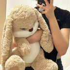 Peluche Lapin Grincheux Longues Oreilles – Doudou Moelleux Expression Mignonne