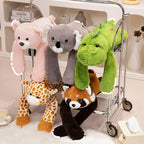 Peluche Animal Longs Bras Suspendu – Panda Rouge, Koala, Dino, Girafe avec Scratch