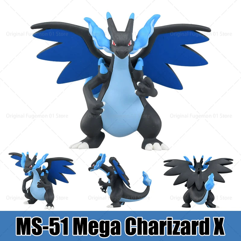Figurines Pokémon de collection regroupant des formes évoluées et des Méga-Évolutions emblématiques.