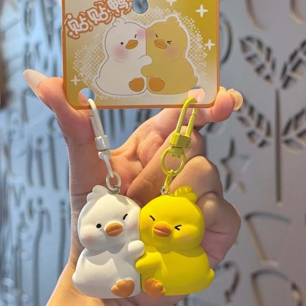 Lot de 2 Porte-Clés Animaux Kawaii – Pendentifs Panda, Canard & Chat en Résine