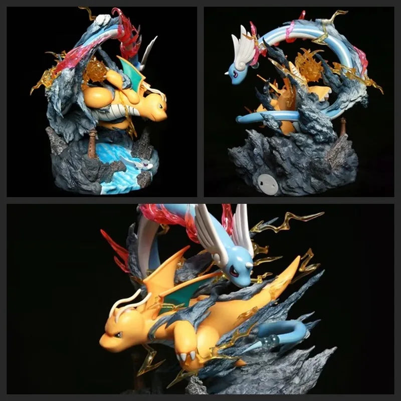 Statue Figurine Pokémon Évolution Dracolosse - Minidraco & Draco (30cm)