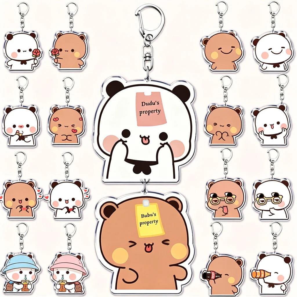 Porte-Clés Bubu Dudu Message Note – Pendentif Acrylique Humour & Cœur