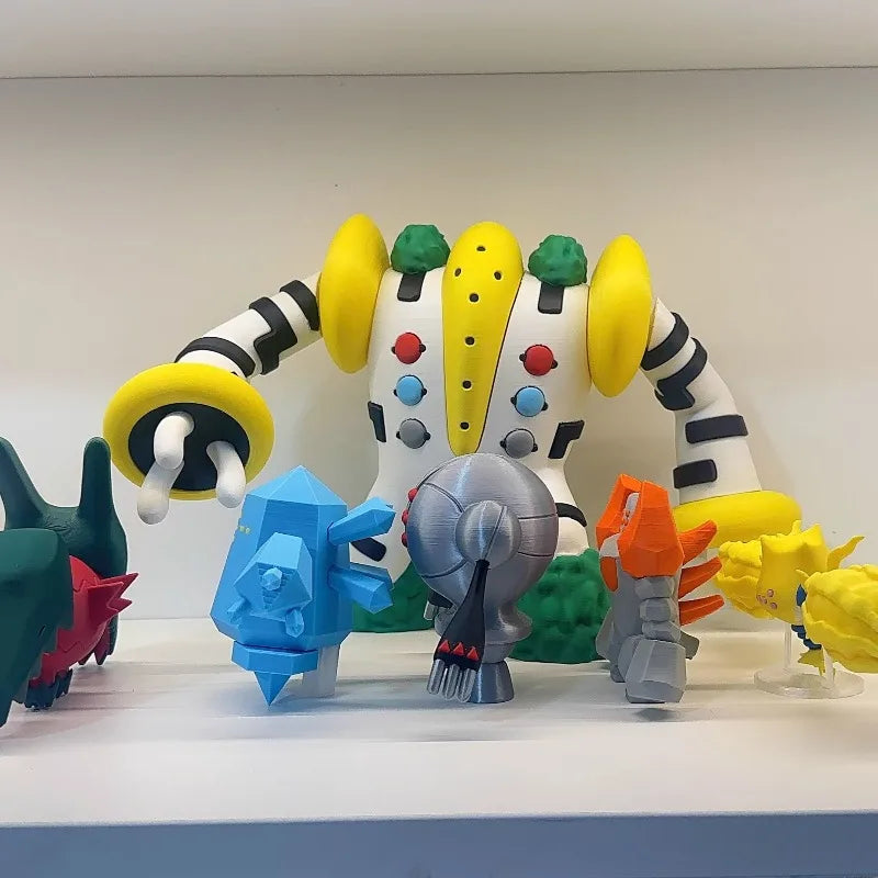Ensemble de figurines représentant le titan Regigigas entouré des autres Golems légendaires à l'échelle 1/20.