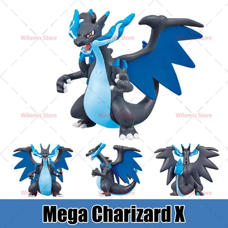 Figurines Pokémon de collection regroupant des formes évoluées et des Méga-Évolutions emblématiques.