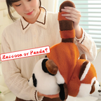 Peluche Reversible Panda & Panda Rouge – Doudou 2-en-1 Double Face