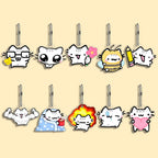 Lot Porte-Clés Chats Mèmes Internet – Pendentifs Illustration Chat Mignon & Drôle
