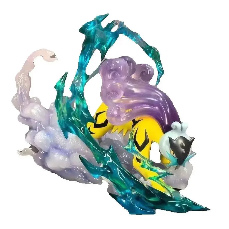 Statue Figurine Pokémon Raikou Énergie - Effet Cristal Translucide (15cm)