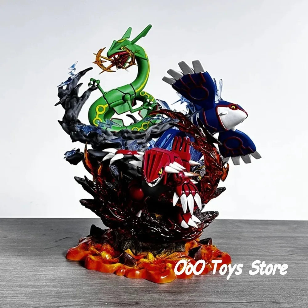 Statue Figurine Pokémon Légendaires Hoenn - Rayquaza, Groudon & Kyogre (35cm)