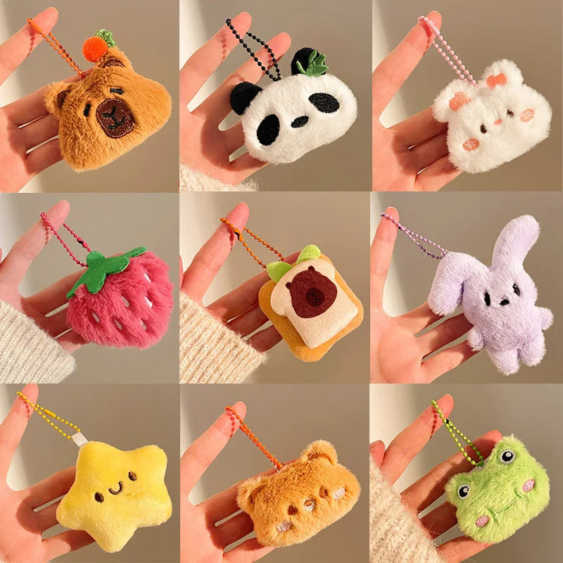 Mini Pendentif Peluche Kawaii – Bijou de Sac porte clé Ours, Fraise, Étoile & Lapin