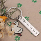 Porte-Clés Canard Rigolo avec Message – Pendentif Métal Humour Couple