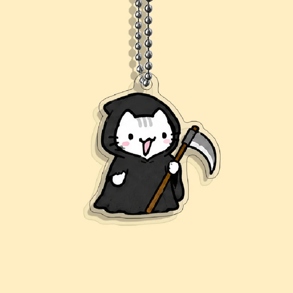 Lot Porte-Clés Chats Halloween – Pendentifs Citrouille, Fantôme & Sorcière Kawaii