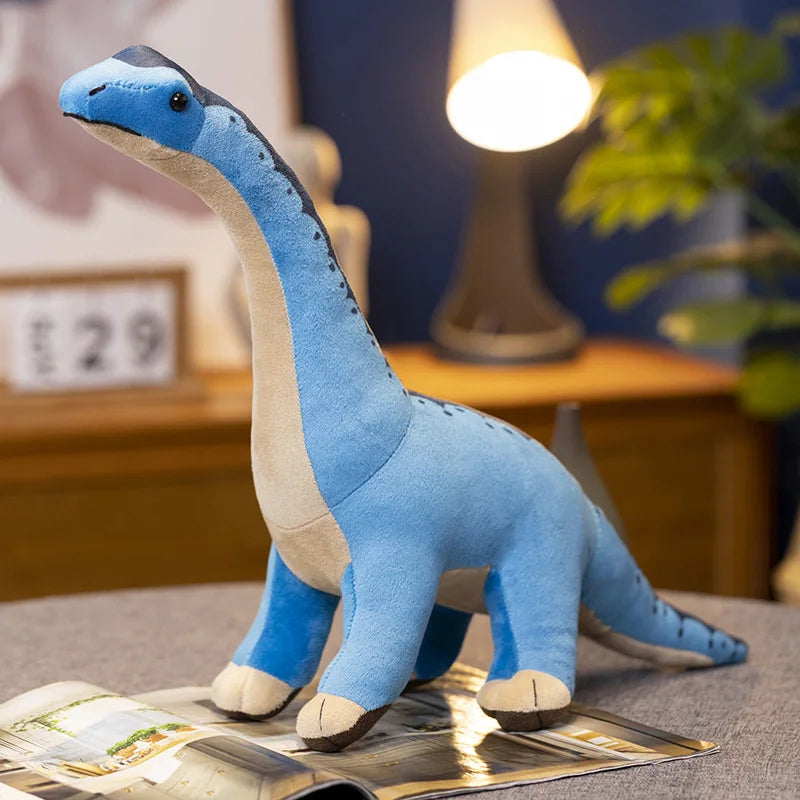 Peluche Dinosaure Réaliste Colore – Triceratops, Diplodocus & Stegosaure