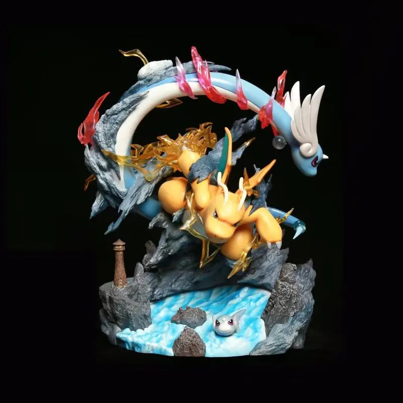 Statue Figurine Pokémon Évolution Dracolosse - Minidraco & Draco (30cm)