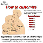 Statuette Silhouette Famille en Bois Personnalisée – Puzzle Décoratif Parents & Enfant