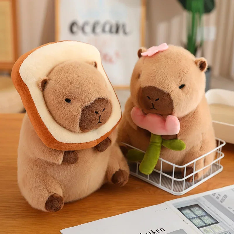 Peluche Capybara Déguisé Kawaii – Doudou Mignon Cosplay Toast, Licorne & Chapeau