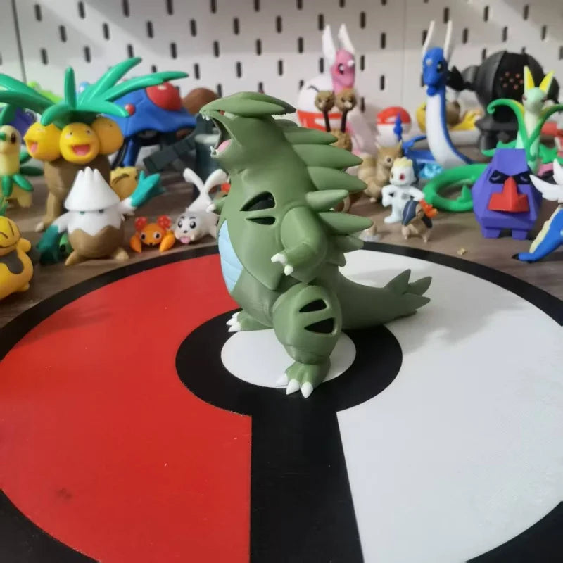 Figurines Pokémon de la ligne évolutive d'Embrylex, Ymphect, Tyranocif et Méga-Tyranocif