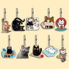 Lot Porte-Clés Chats Memes Internet – Pendentifs Illustration Chat Mignon & Drôle