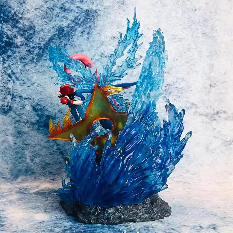 Statue Figurine Pokémon Sacha & Amphinobi - Effet Shuriken d'Eau