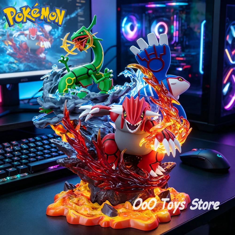 Statue Figurine Pokémon Légendaires Hoenn - Rayquaza, Groudon & Kyogre (35cm)