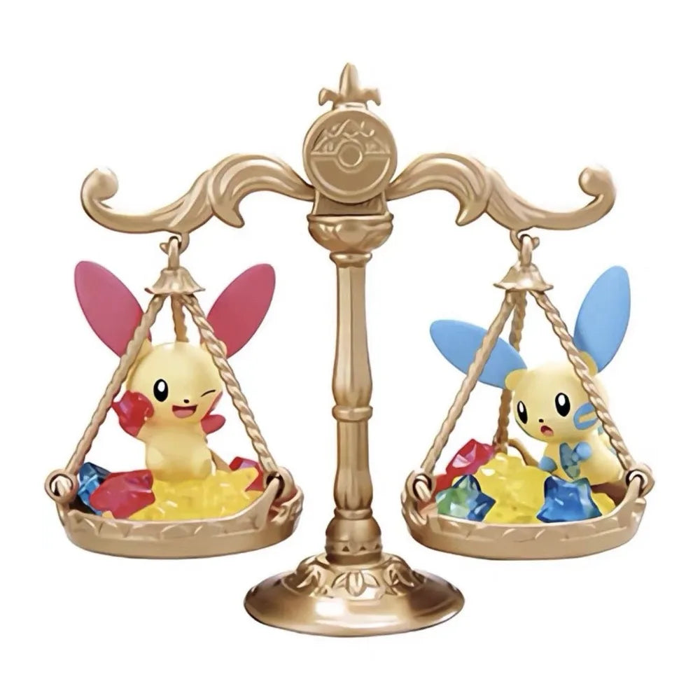 Lot de figurines Pokémon de collection avec des effets visuels d'attaques de feu, d'électricité et d'eau