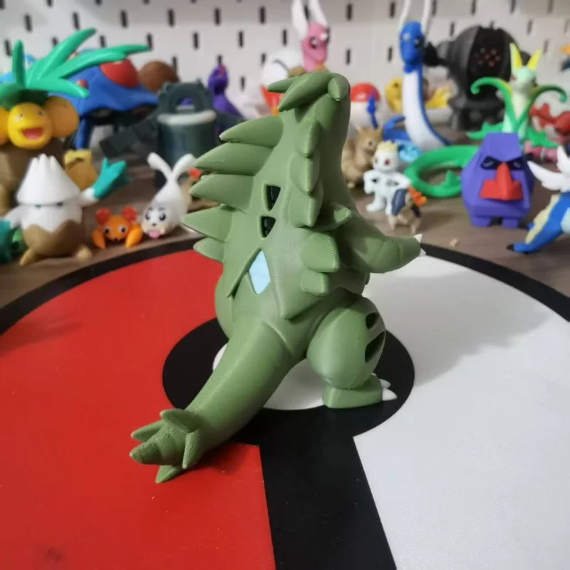 Figurines Pokémon de la ligne évolutive d'Embrylex, Ymphect, Tyranocif et Méga-Tyranocif