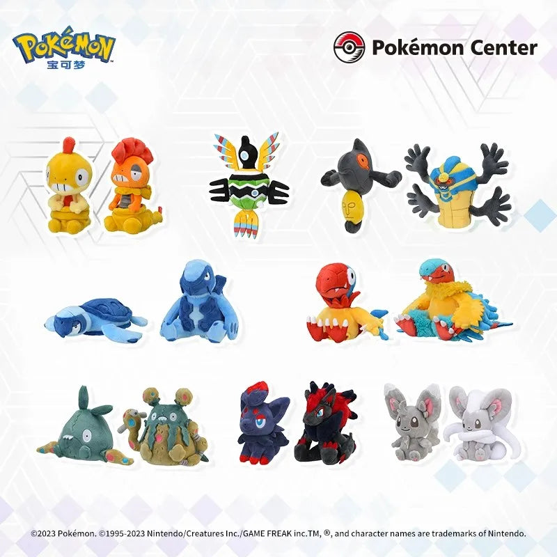 Limited Stock Pokémon Center Plush Toy Palm Series Scrafty Scraggy Sigilyph Yamask Tirtouga Archeops Zoroark Trubbish Minccino