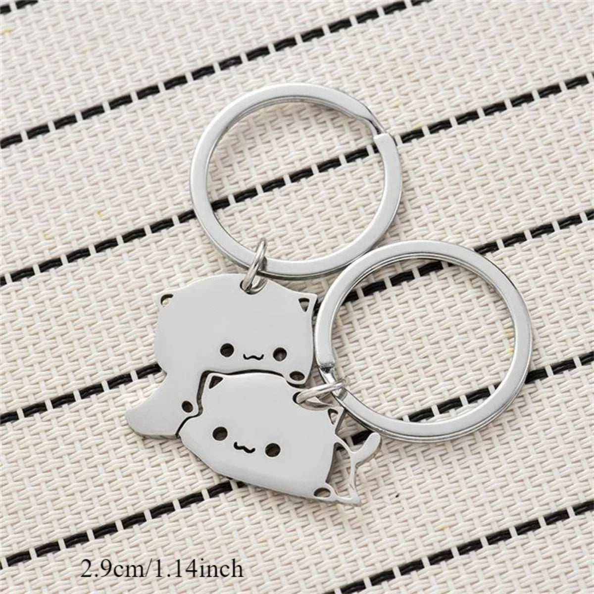 Duo Porte-Clés Chats Métal Aimantés – Pendentif Encastrable Couple & Amitié