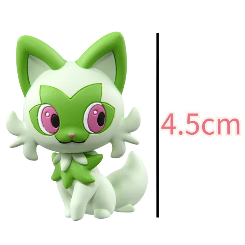 Sélection de figurines Pokémon variées incluant des Pokémon emblématiques, des formes de Teracristal et des dresseurs.